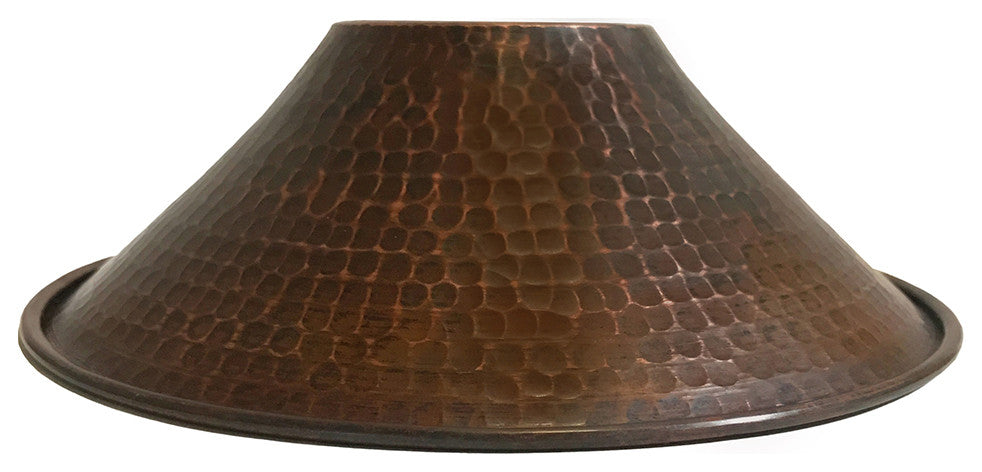 Hammered Copper 9" Cone Pendant Light Shade
