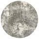 8' Round Gray And Ivory Distressed Abstract Area Rug