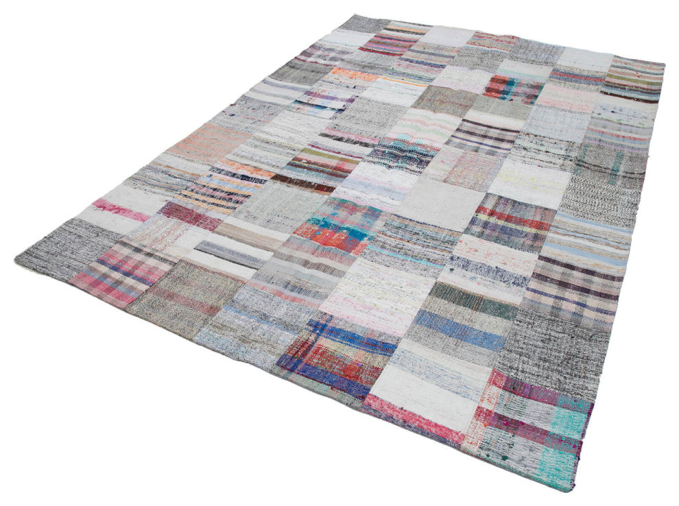 Rug N Carpet - Handmade Turkish 6' 11'' x 10' 0'' Rustic Patchwork Kilim Rug