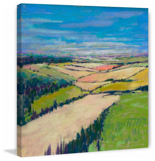 "Patchwork Fields XII" Painting Print on Wrapped Canvas, 24x24