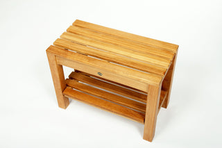 Teak Shower Bench Coach 24" (60 cm) with shelf