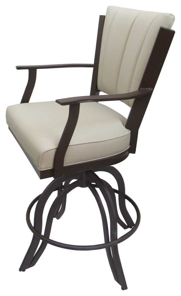 Montana Swivel Tilt Metal 30" Bar Stool or Counter 26" on A Base, Ocean Beige - Coffee, 26"