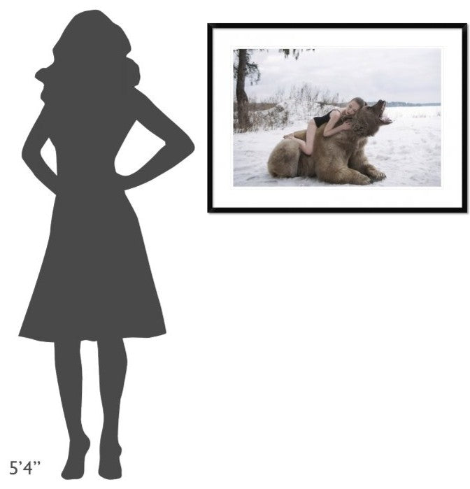 "Napping on a Bear" Framed Digital Print by Olga Barantseva, 38"x28"