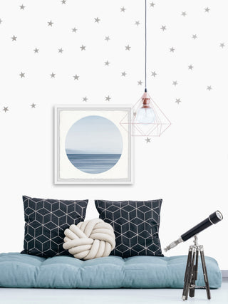 "Calm Blue Ocean" Framed Painting Print, 18x18