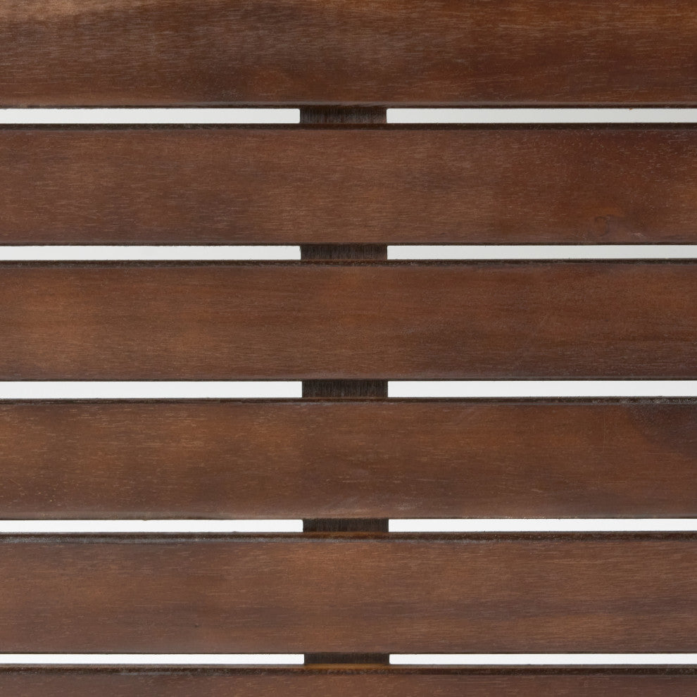 GDF Studio 3-Piece Isabel Brown Acacia and Rustic Metal Bar With Barstools, set