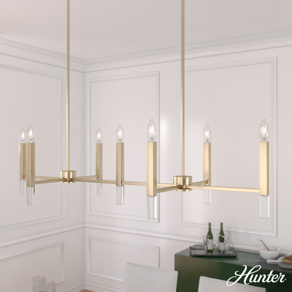 Sunjai Alturas Gold 7 Light Linear Chandelier Ceiling