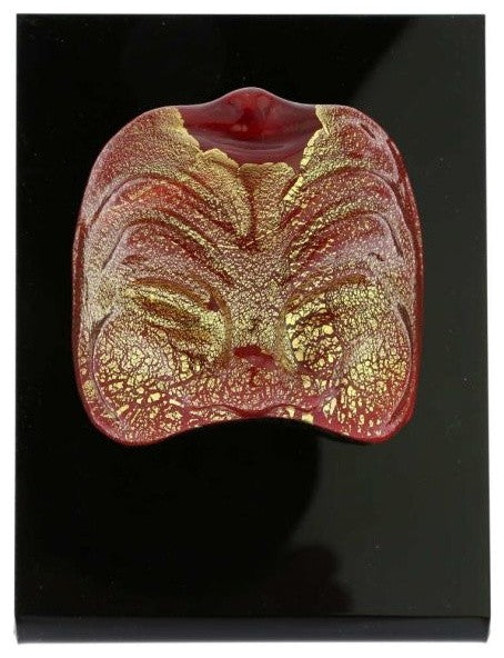 GlassOfVenice Murano Glass Venetian Carnival Mask - Red Bauta
