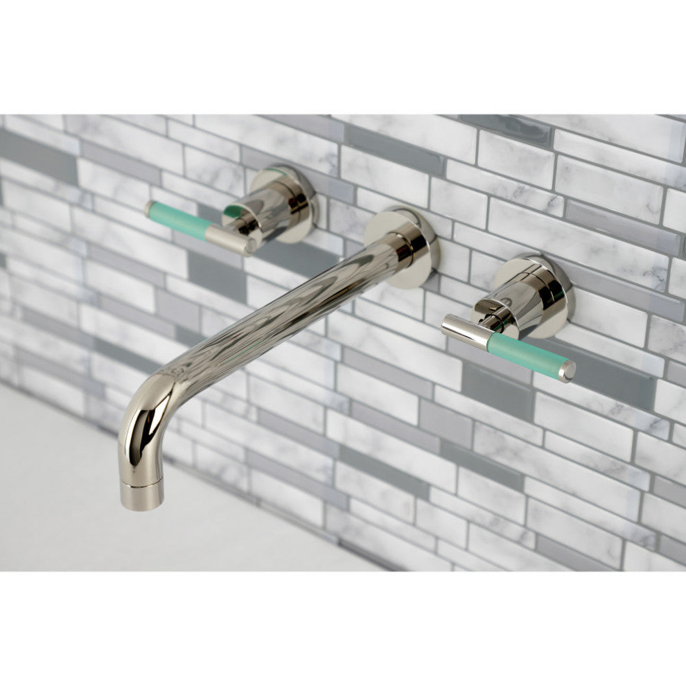 KS8026CKL Two-Handle Wall Mount Tub Faucet, Polished Nickel