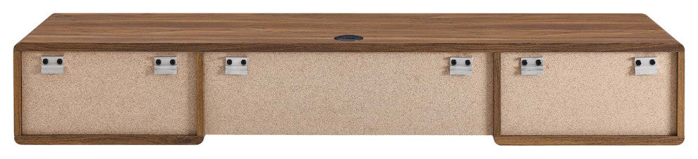 Transmit 60" Wall Mount Wood Office Desk, Walnut White