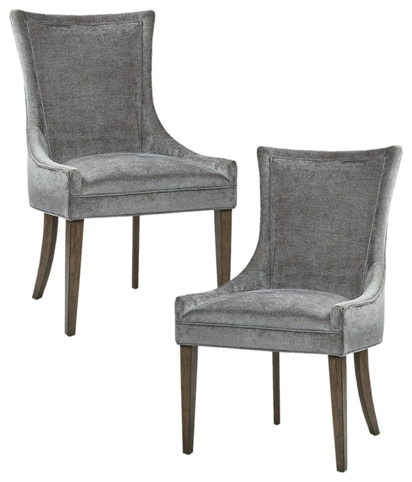 Madison Park Signature Ultra All-Over Welting, Dark Gray, Dining Chairs, Set of 2