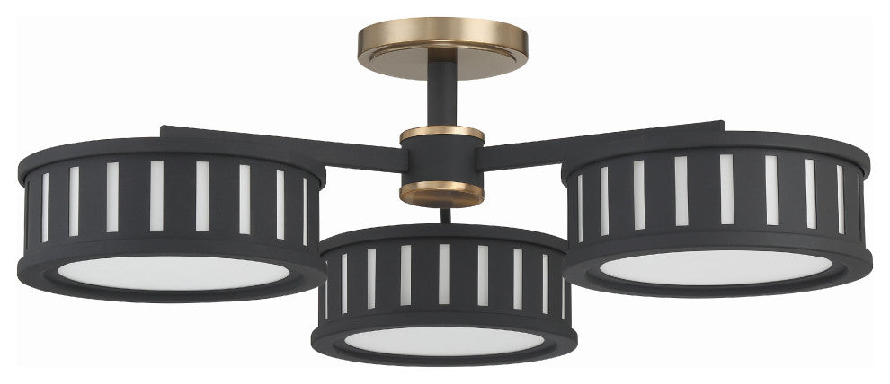 Kendal 6-Light Vibrant Gold/Black Forged Ceiling Mount