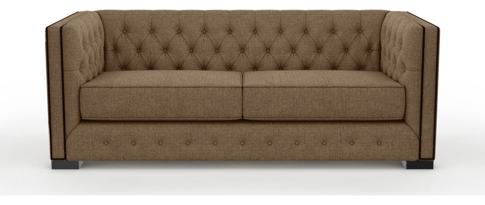 Nativa Interiors Mirel 80" Sofa, Brown, Deep Plush Depth