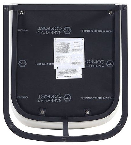 Manhattan Comfort Serena Counter Stool, White, Set of 3