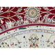 Red, 250 KPSI, Organic Wool, Hand Knotted, Nain Design Round Rug, 6'x6'