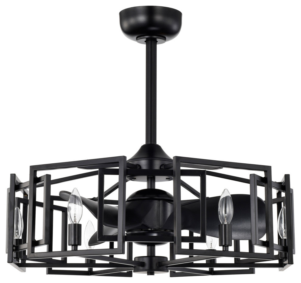 Hemming 26.8 in. Indoor Black Finish Ceiling Fan with Light Kit and Remote