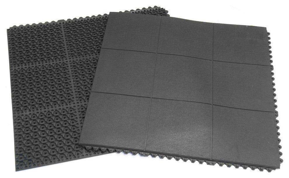 Rubber-Cal "Revolution" Anti-Fatigue Flooring Tile- 12mm x 36in x 36in