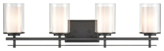 Huderson Collection 4-Light 31" Matte Black Bathroom Vanity Light
