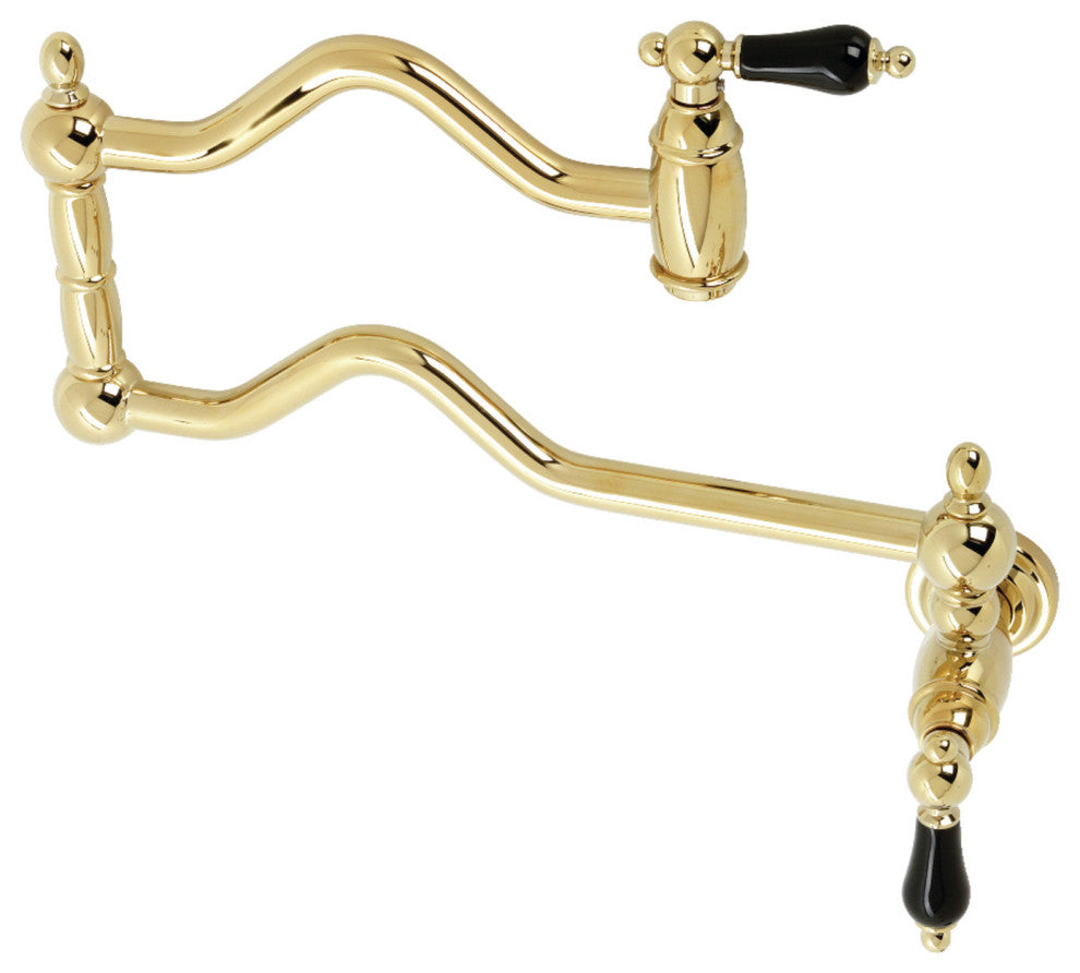 Kingston Brass KS2102PKL Duchess Wall Mount Pot Filler, Polished Brass