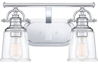 Grant 2-Light Bath Vanity, Polished Chrome