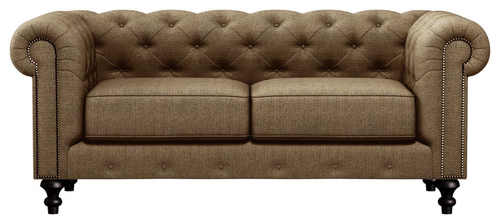 Nativa Interiors London 72" Sofa, Brown, Classic Depth
