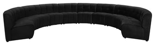Limitless Velvet Upholstered 10-Piece Modular Sectional, Black