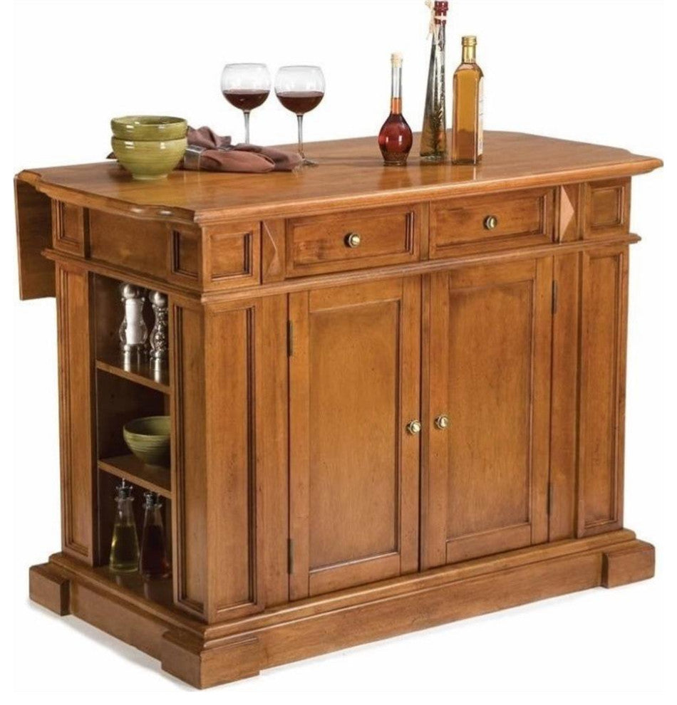 Homestyles Americana Wood Kitchen Island in Brown