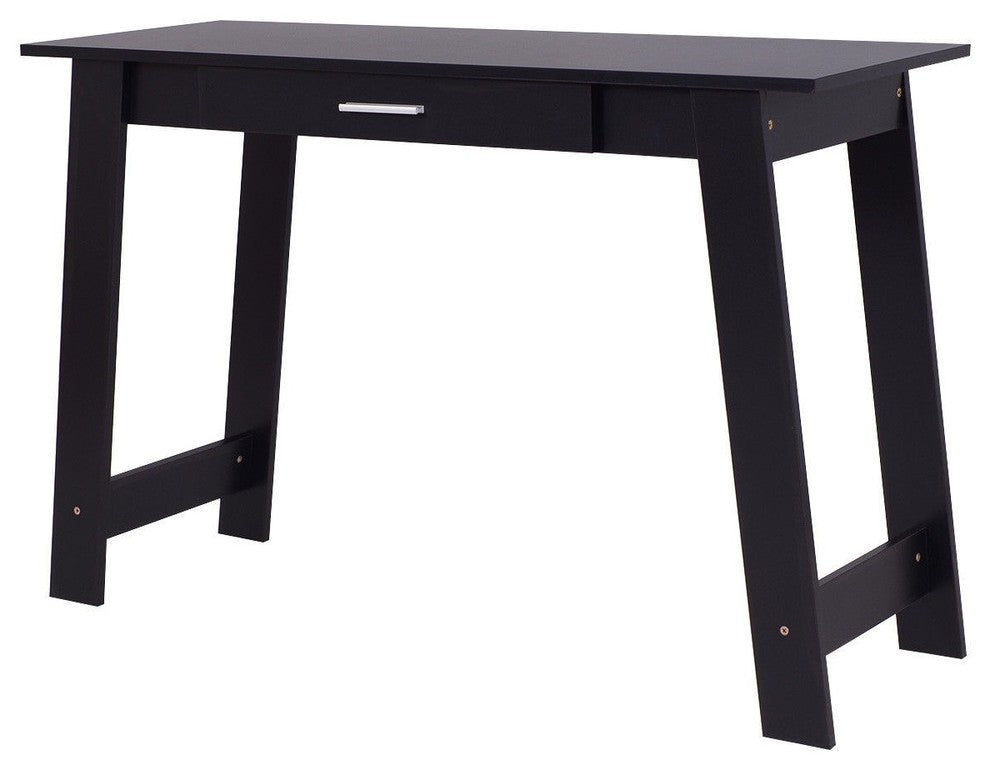 Black Computer Desk Workstation Laptop Table With Drawer