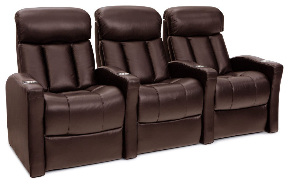 Seatcraft Baron Home Theater Seating, Brown, Row of 3