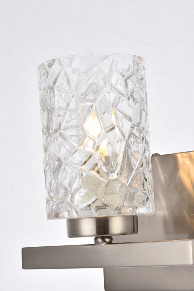 Conor 1-Light Bath Sconce, Satin Nickel With Clear Shade