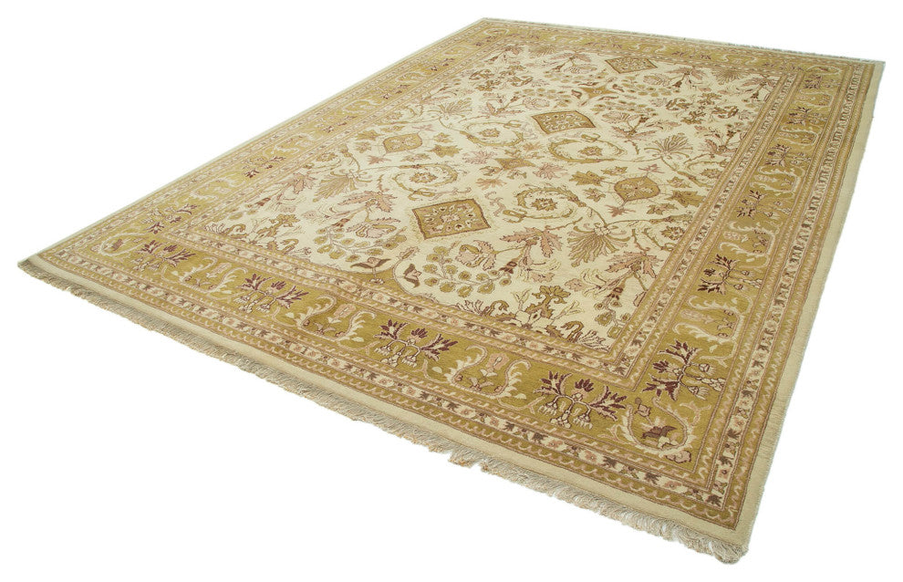 Rug N Carpet - Hand-Knotted Oriental 8' 9" x 11' 11" Pastel Oushak Area Rug