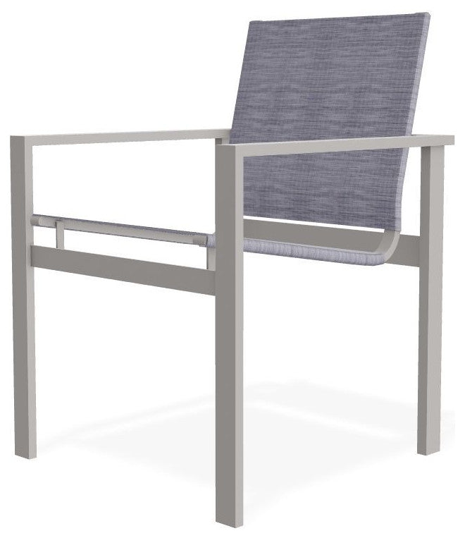 Tribeca Sling Outdoor Stackable Armchair, Brooks/Warm Gray
