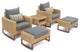 Milea 5 Piece Sunbrella Outdoor Patio Club Chair and Ottoman Set, Charcoal Gray