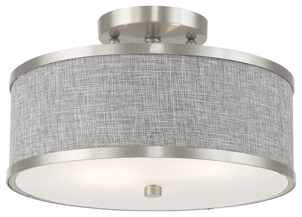 Livex Lighting Brushed Nickel 2-Light Ceiling Mount