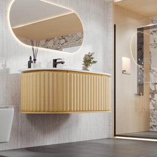 Eviva Haven 39" Oak Wallmount Vanity With White Solid Surface Integrated Top