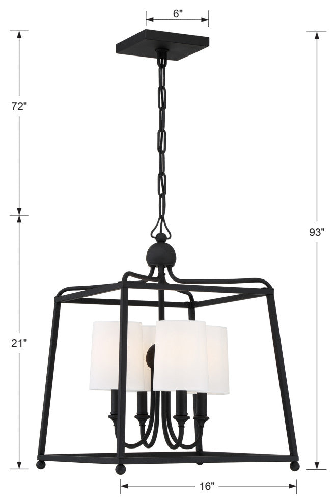 Libby Langdon for Crystorama Sylvan 4 Light Black Forged Chandelier