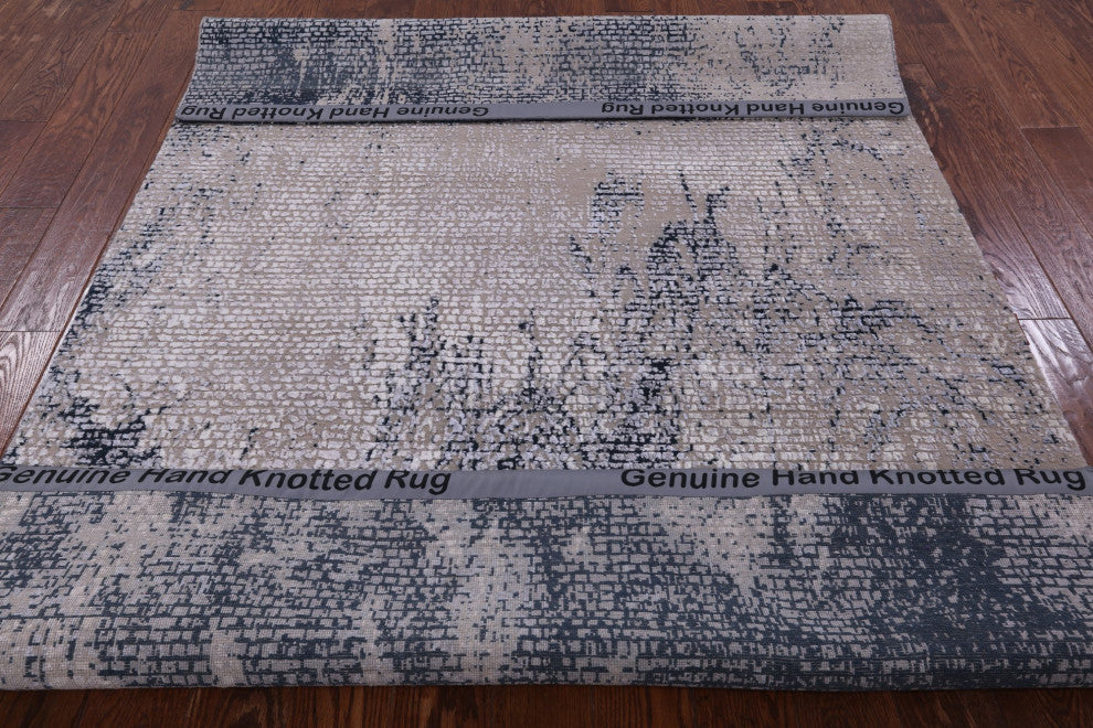 Wool and Silk Modern Handmade Rug 5' 6" X 8' 1" Q7139
