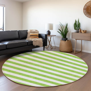 Premium Machine Washable Mayfield AMF528 Lime 8' x 8' Round Rug