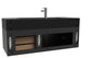 CastelloUSA Nile 48" Wall Mounted Vanity Set, Black, Black Top, Gold Handles