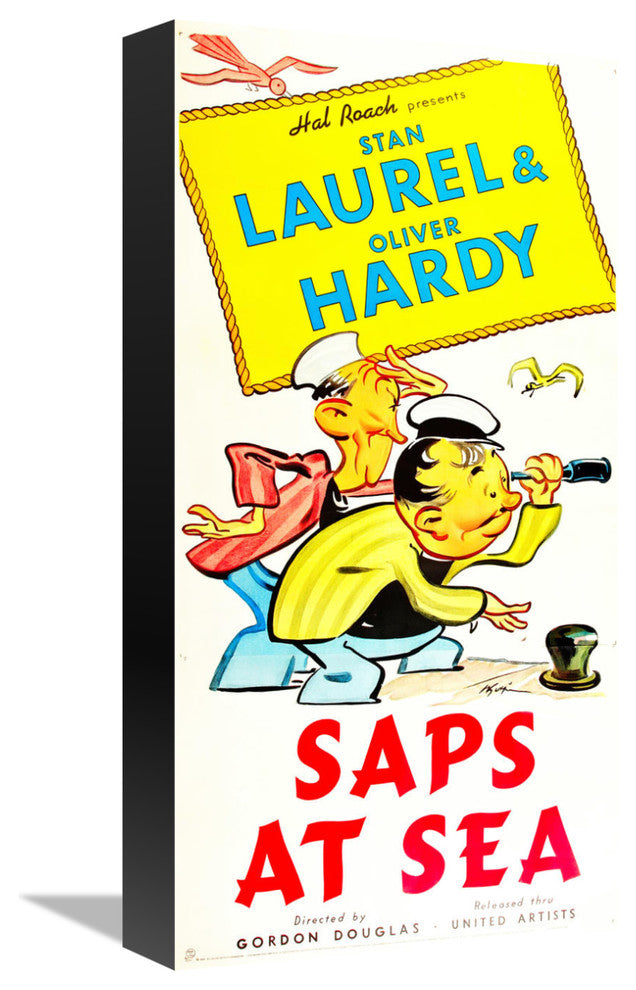 "Laurel & Hardy - Saps At Sea, 1940" Canvas by Hollywood Photo Archive, 8x16"