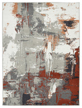 Alpine Ehra Power-Loomed Polypropylene Area Rug, Rust, 10'6" X 13'9"