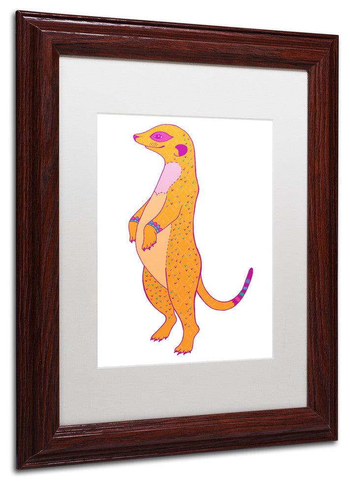 Hello Angel 'Happy Meer' Art, Wood Frame, White Mat, 14x11