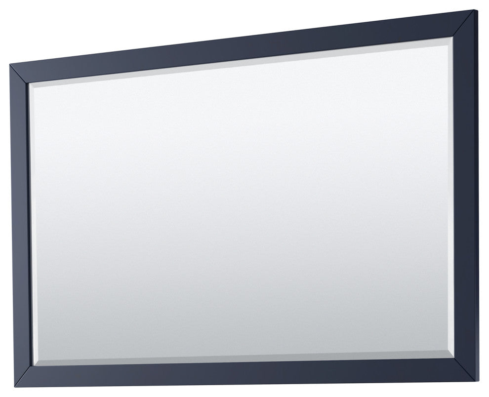 Daria 60, Double Vanity, Dark Blue, White Marble Top, SQ Sinks, 58, Mirror