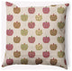 18" x 18" Apple Pattern Indoor/Outdoor Polyester Throw Pillow, Dusty Rose