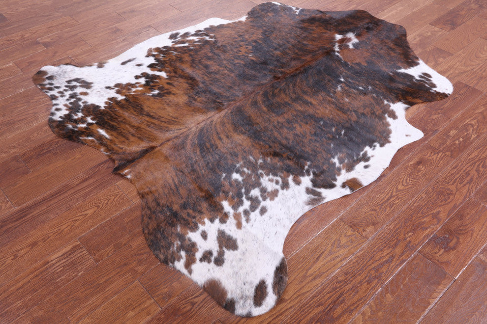 6' 0" X 5' 4" Brindle Natural Cowhide Rug C2177