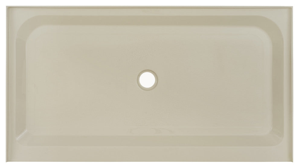 Voltaire 60"x36" Single-Threshold, Center Drain, Shower Base, Biscuit