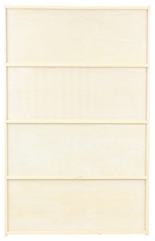 RRI Goods Birch Wood Bookcase With 4 Fixed Shelves Storage Organizer