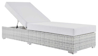 Convene Outdoor Patio Chaise Light Gray White