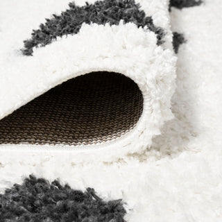 Pere Modern Charcoal Dot Shag, White/Black, 2x8