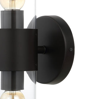 Quinn 15.5" 2-Light Modern Iron/Acrylic LED Sconce, Oil Rubbed Bronze/Clear