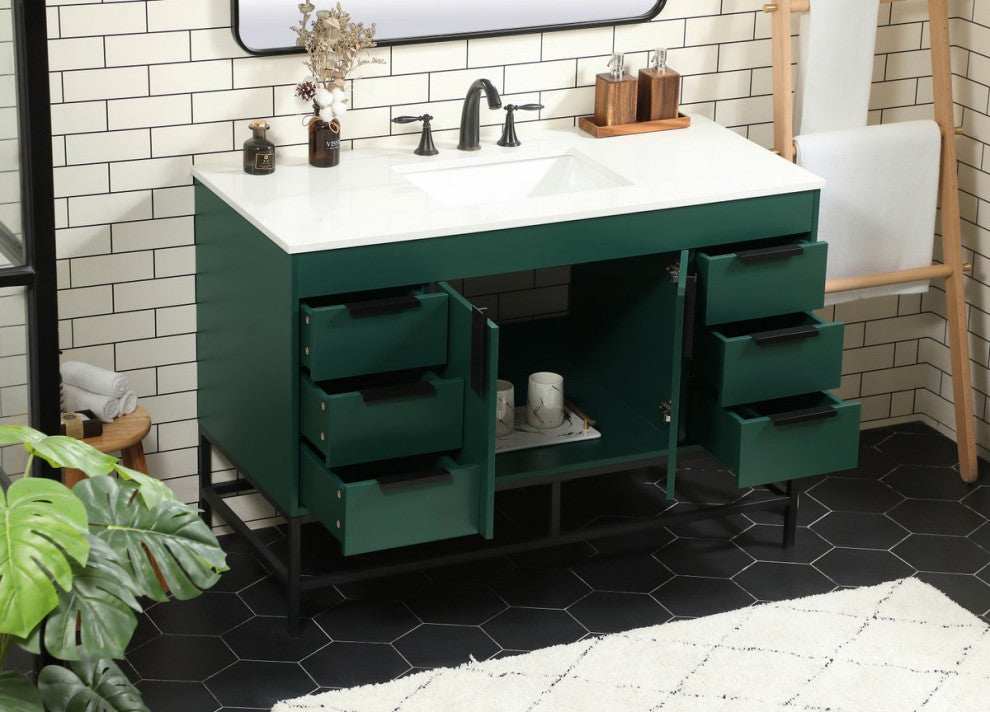 Home Living 22" Modern Green-Light Bathroom Vanity